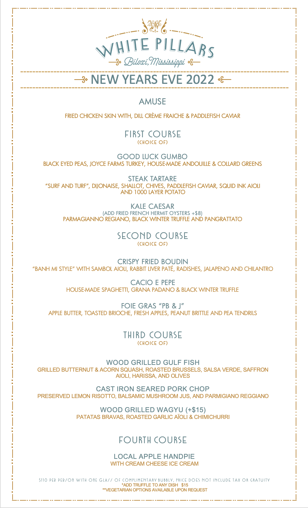 White Pillars of Biloxi, Mississippi Now Open. Reservations Available.